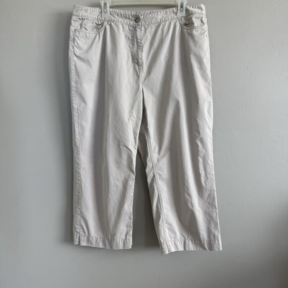 Eileen Fisher Woman Light Gray Cropped Capri Pants Size 1X Organic Cotton - Picture 1 of 10
